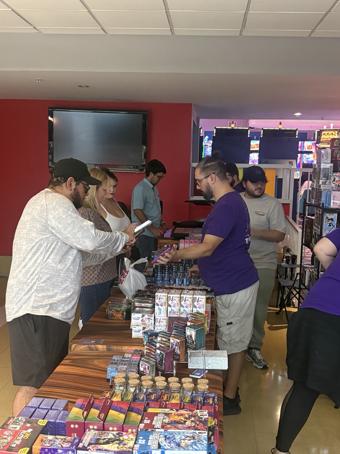 Cards and collectibles on Charlie’s vendor floor