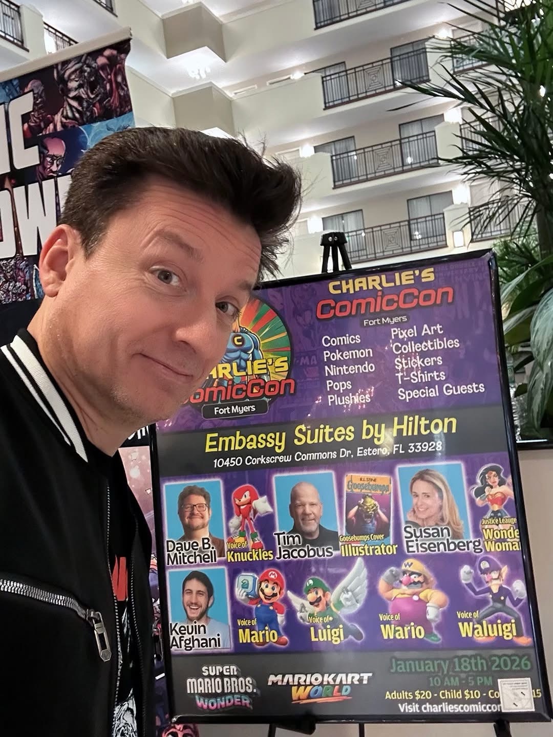 A fan beside a Charlie’s event display