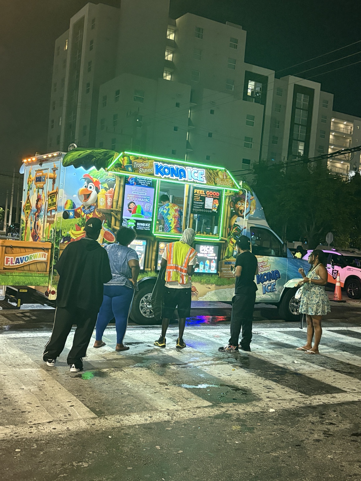 An evening stop at Kona Ice during the event